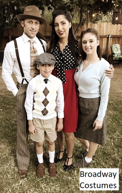 Picture of a family in 1940s costumes