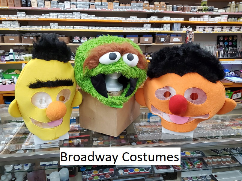 picture of our Muppets Mascot Heads - Bert, Ernie, Oscar the Grouch